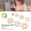 300Pcs Plum Blossom Shape Flower Wooden Embellishments Floral Wood Ornaments  For DIY Projects