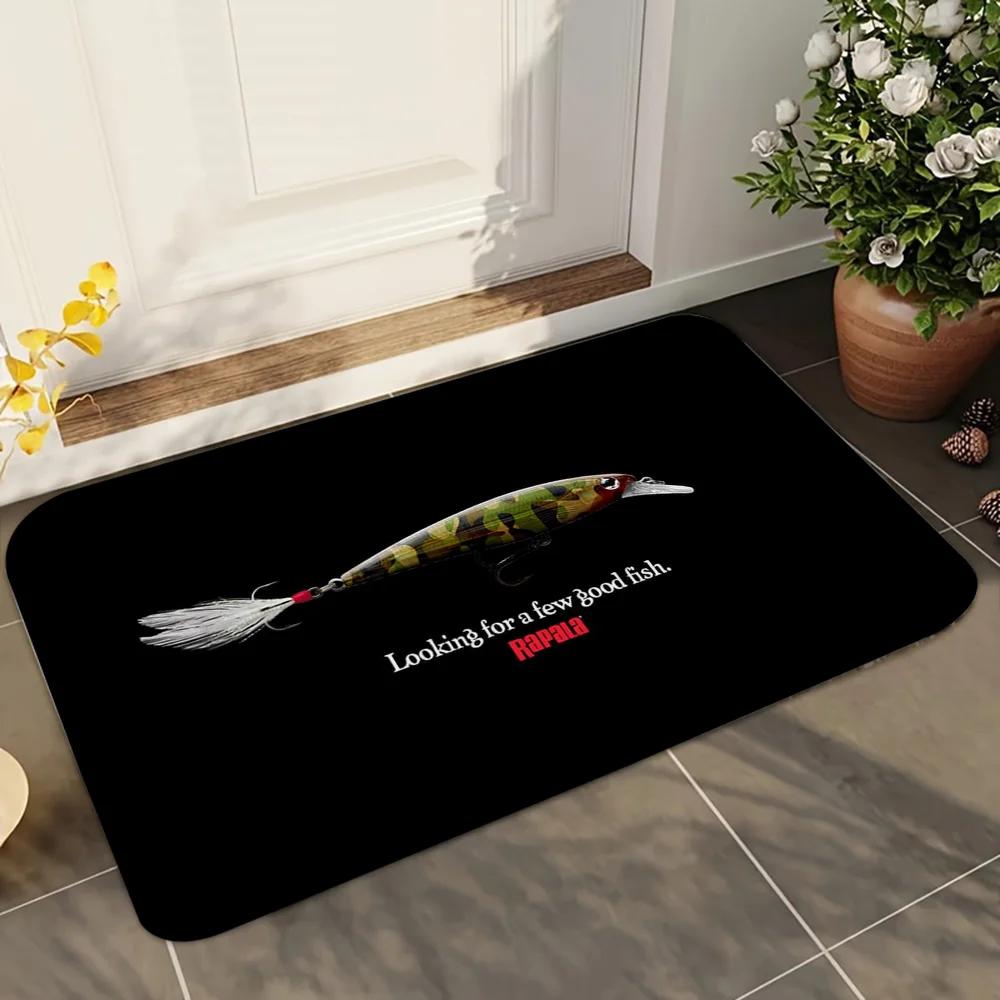 1pc Rapala Fishing Enthusiasts Bathroom Absorbent Mats Anti-Slip Mats Home Decor Supplies Carpets Home Kitchen Floor Mats