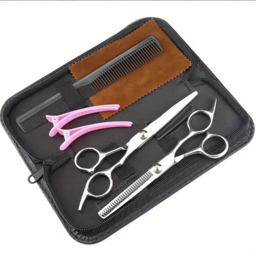 

Stainless Steel Hair Cutting Scissor Set: Complete DIY Haircutting and Styling Tools for Home Use