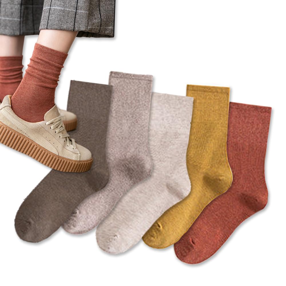 

Deoway Хлопок Стильные Теплые Цвета для и Экипаж Однотонные Теплые и для Дома и Улицы и Повседневные Размеры Набор Женские Носки, Весна, Осень, Зима,