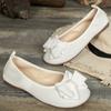 Women's Flat Ballet Shoes Slip On Round Toe Bow Accent Soft Fabric Upper Flexible Sole Comfortable Fit Casual Footwear
