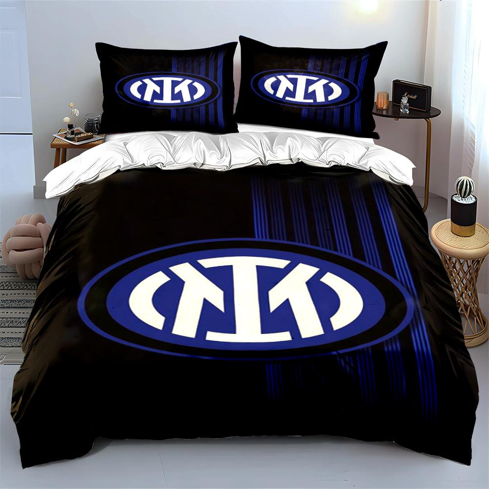 Biancheria da letto con logo nero e blu Set di biancheria da letto (1 copripiumino, 2 federe, piumino non incluso)