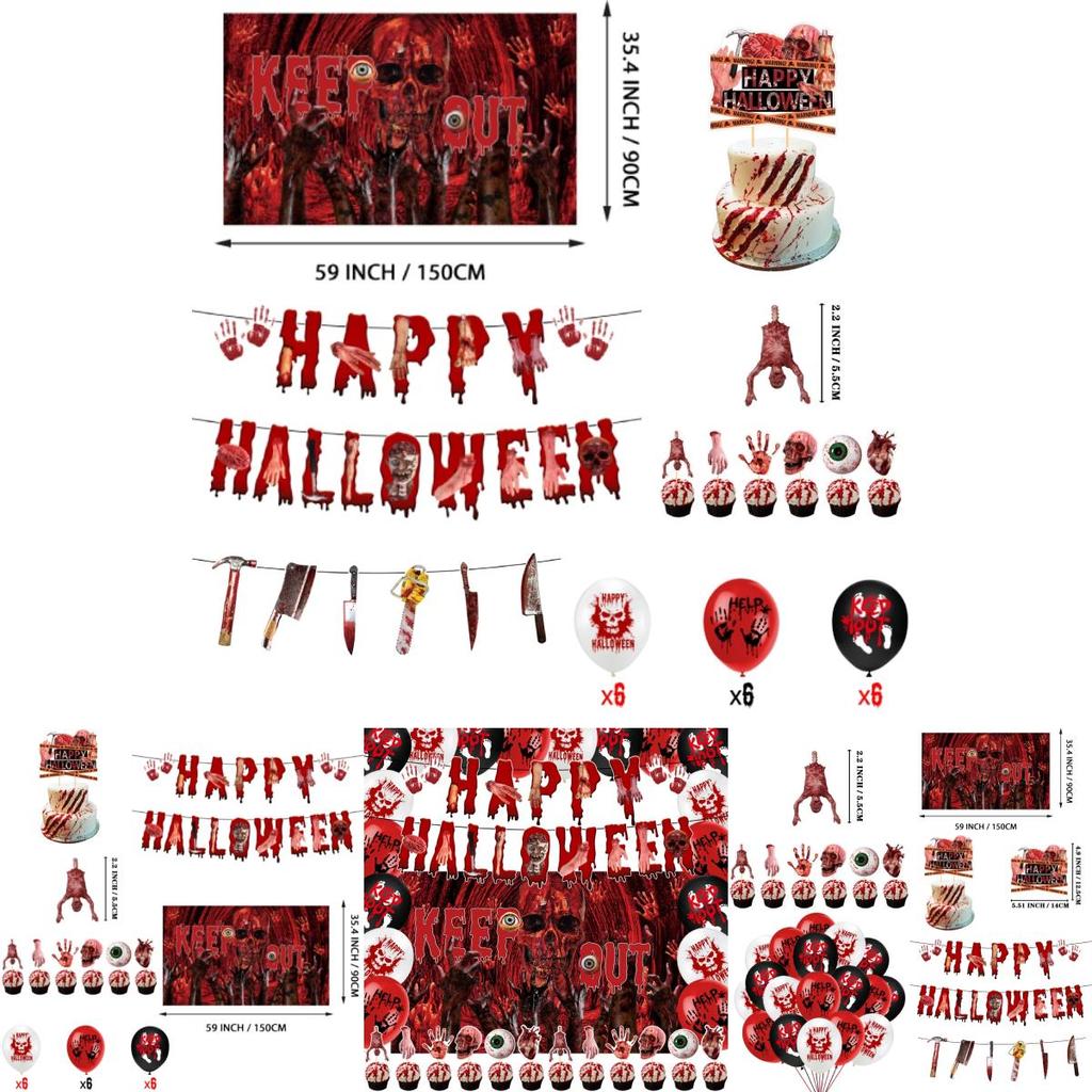 Halloween Decorations Halloween Banner And Spiraling Hanging Decorations Set