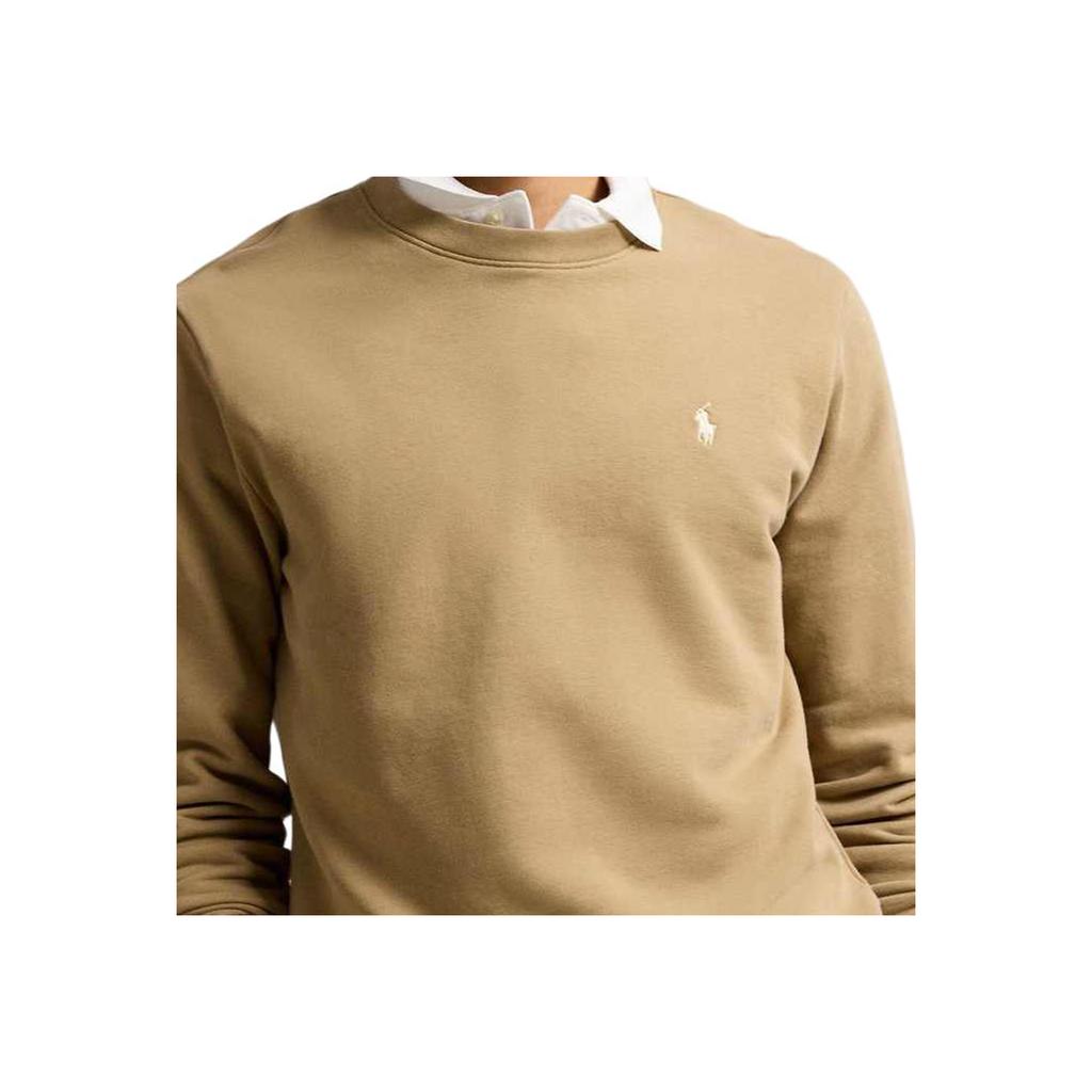 Polo Ralph Lauren Solid Color Crew Neck Straight Long Sleeve Sweatshirt Men Sweatshirt Desert-Khaki MNPOKNI16824059-250