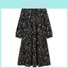 Spring Autumn French Style Dress With Floral Print And Bubble Sleeves For Street Fashion