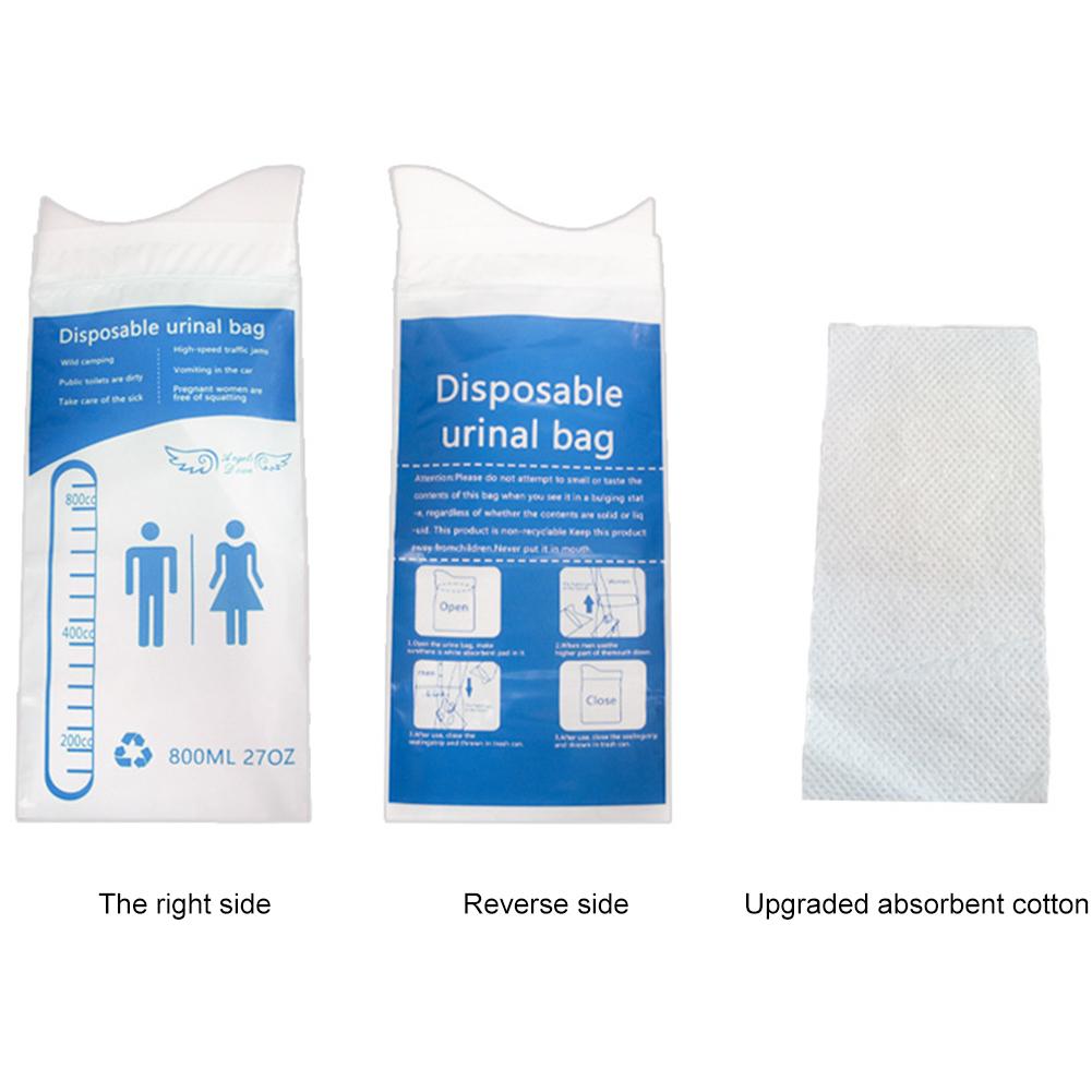 5-10PCS Outdoor Emergency Urine Bags 800ml Disposable Travel Mobile Toilet Portable Urinal Bag for Female Baby Male Vomiting Bag