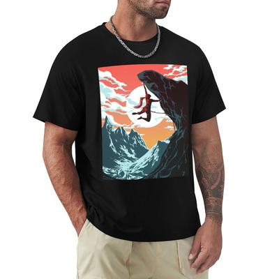 Climbing Girl Vector Art T-Shirt Rapper Graphic Tees Oversized Plus Sizes Summer Top Graphic Tee Shirt Men
