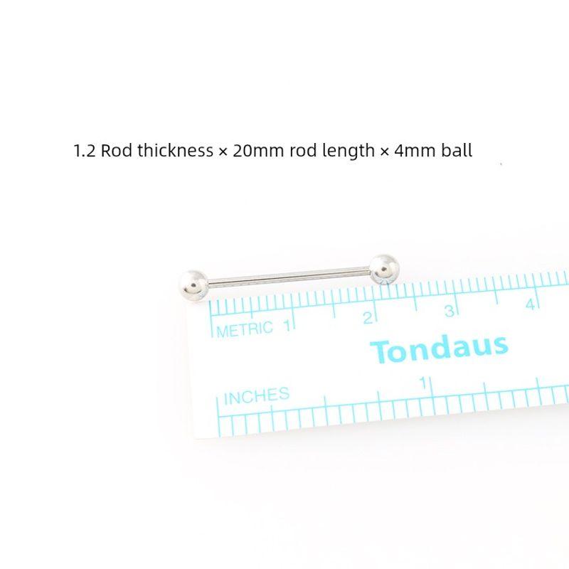 

Титановая сталь Женский пирсинг Двуглазый мостик Гвоздь Длинный держатель для кистей Шнуровка Тонкая игла Single 1.2 thin rod x20mm rod length x4mm ball