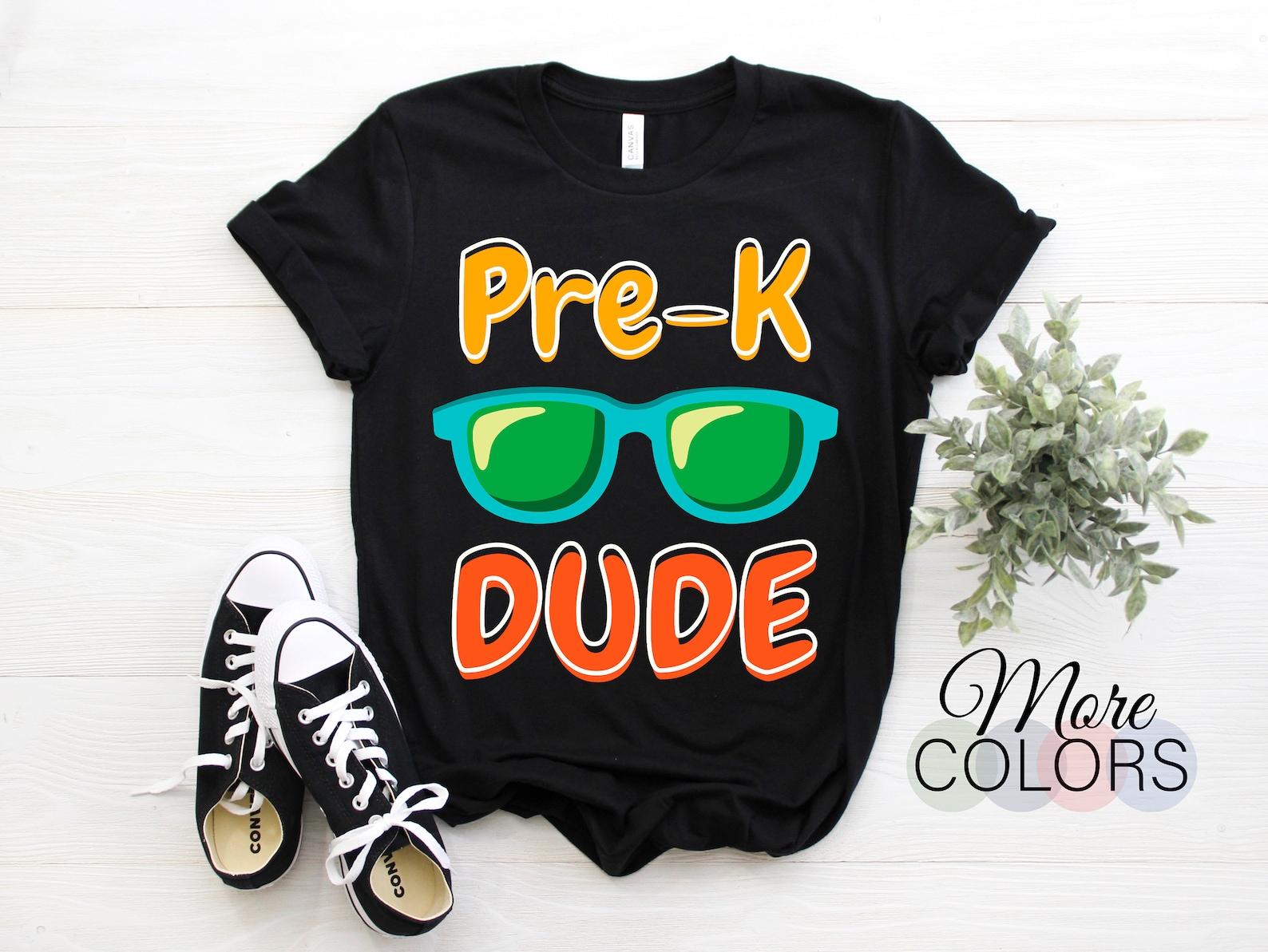 Pre-K Dude Back to School Shirt First Day of Preschool Gifts, Boys Girls Graduated TShirt,, Celebrate Graduation School Class Cool Outfit, 150