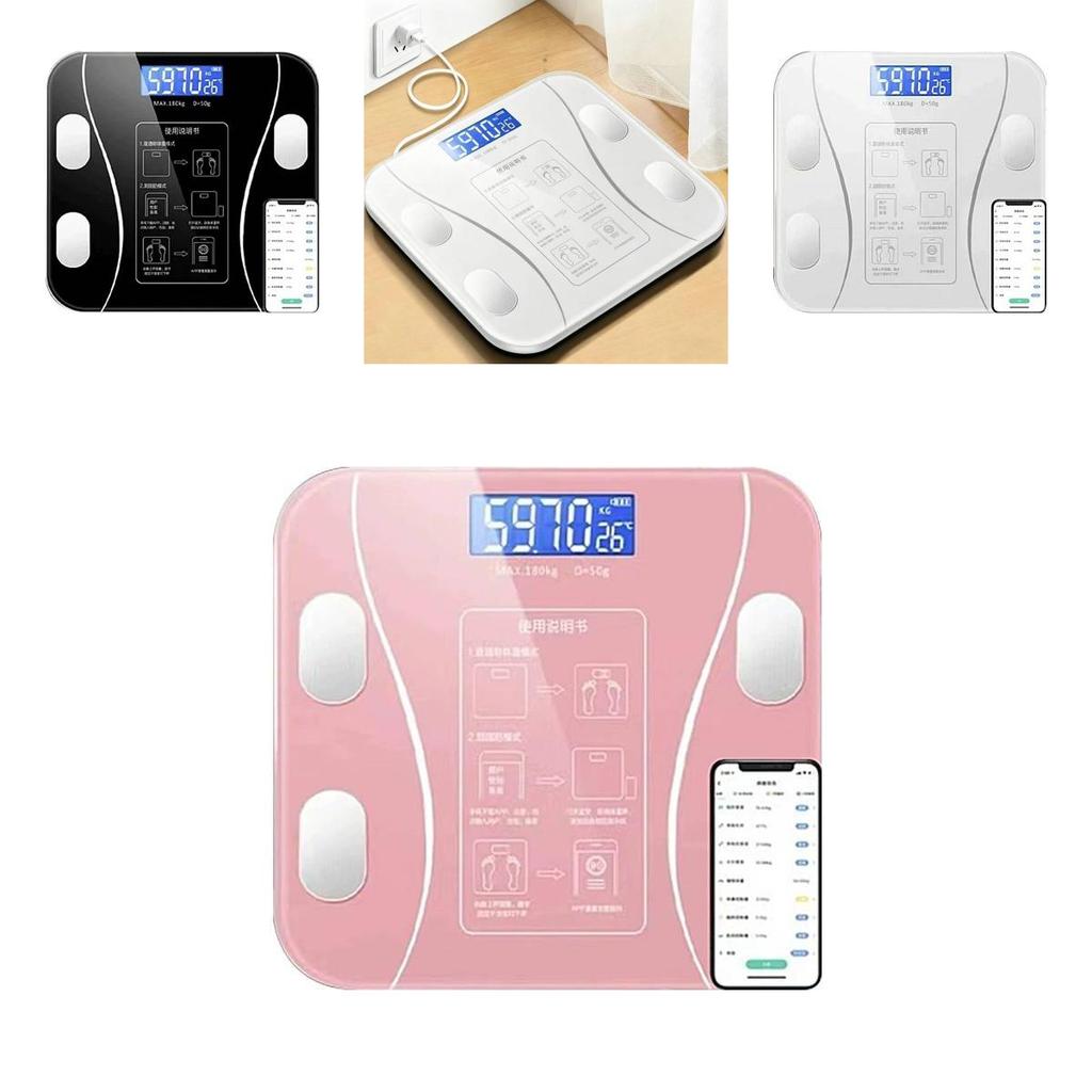 Elliptical Bluetooth Body Weight Scale With Fat And Hydration Test For Dorm Room Use