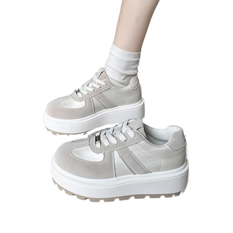 Small Thick-soled Muffin Shoes for Women In the Spring of 2025, New Models Showing Feet, Moral Training Shoes, Versatile Sports and Leisure Board Shoe