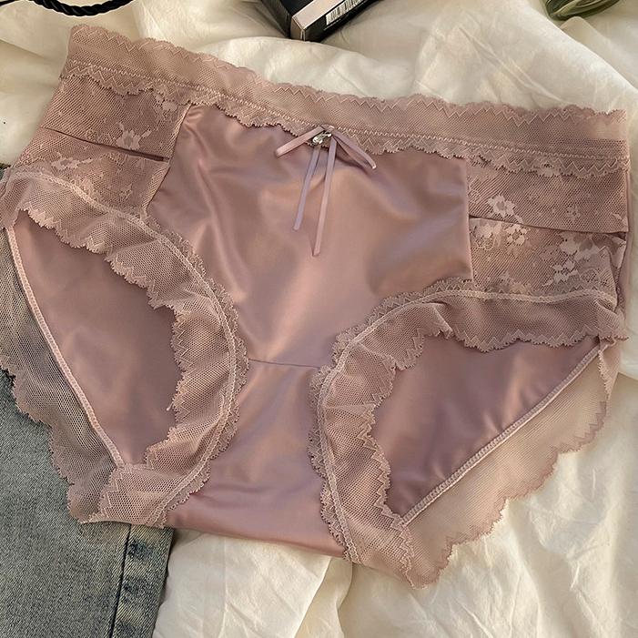 Sexy Panties Women's Underwear Lace Seamless Mid-waist Breathable Sweet Briefs