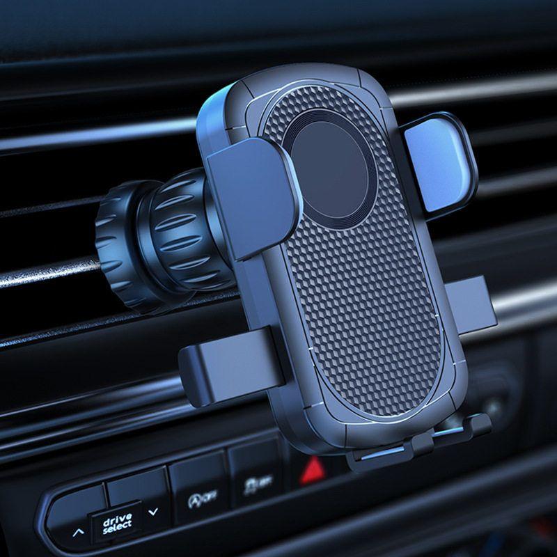 Car Phone Automatic Locking Holder, Car Mount with Suction Cup, Gravity Dashboard Air Vent Navigation Holder Textured Air Outlet Bracket