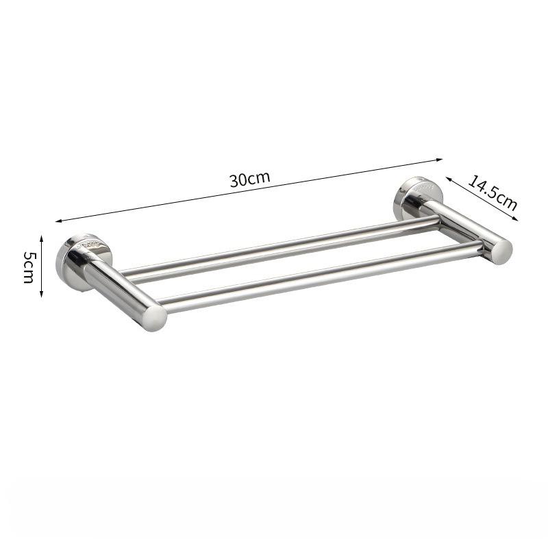 Stainless Steel Stainless Steel Double Towel Bar Wall Mounted Towel Rack Shelf Brushed Bathroom Towel Holder Accessories
