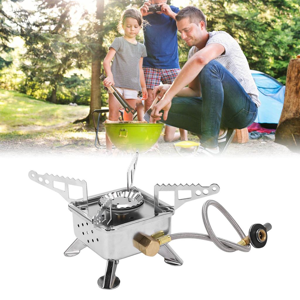 Foldable Camping Stove Light Weight Four Legged Design Safe Portable Backpacking Stove with Hose