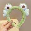Süßes Plüsch-Grünes-Herz-Froschkopf-Stirnband für Damen - Cartoon-Frosch-Haarband zum Gesichtswaschen