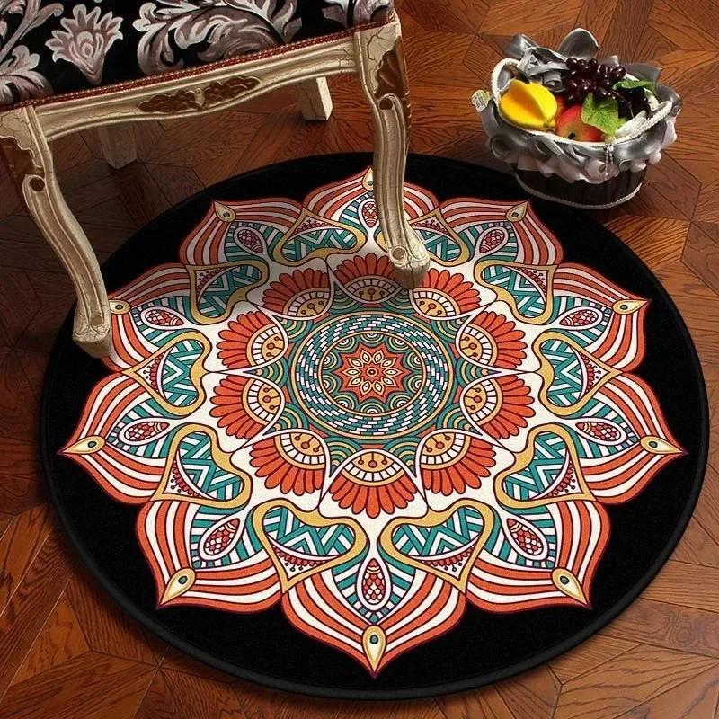 Bedroom Children's Chair Non-slip Floor Mat Room Home Decoration Round Carpet Living Room Mandala Bathroom Absorbent Floor Mat