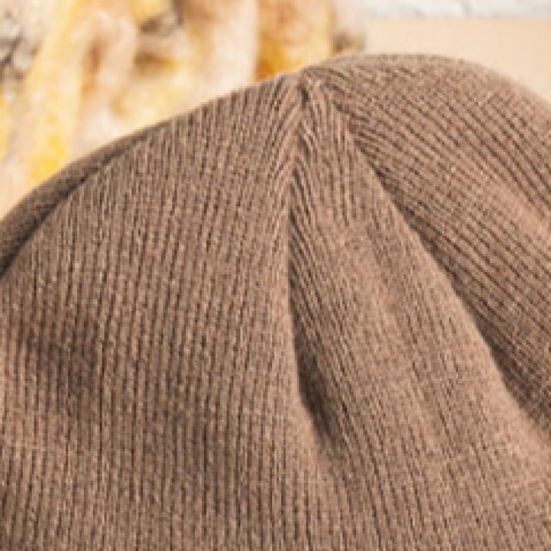 Daiso Fur Lined Simple Beanie Brown