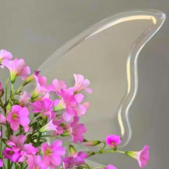 Vaso Decorativo Borboleta em Acrílico Transparente para Mesa de Desktop, Flores para Quarto, Casamento, Centro de Mesa