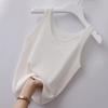Women Summer Vest O-neck Sleeveless Slim Fit Tank Tops Solid Color Ice Silk Ribbed Pullover Tops Streetwear