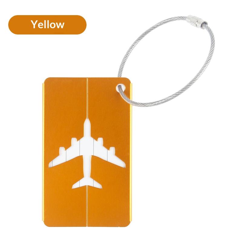 Luggage Tag Airplane Aircraft Luggage Tag Aluminium Alloy Anti-Loss Id Card Solid Color Travel Accessories