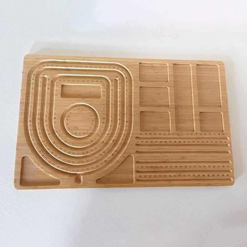 Multi-grid Wooden Beading Design Board for DIY Bracelets and Jewelry Crafting