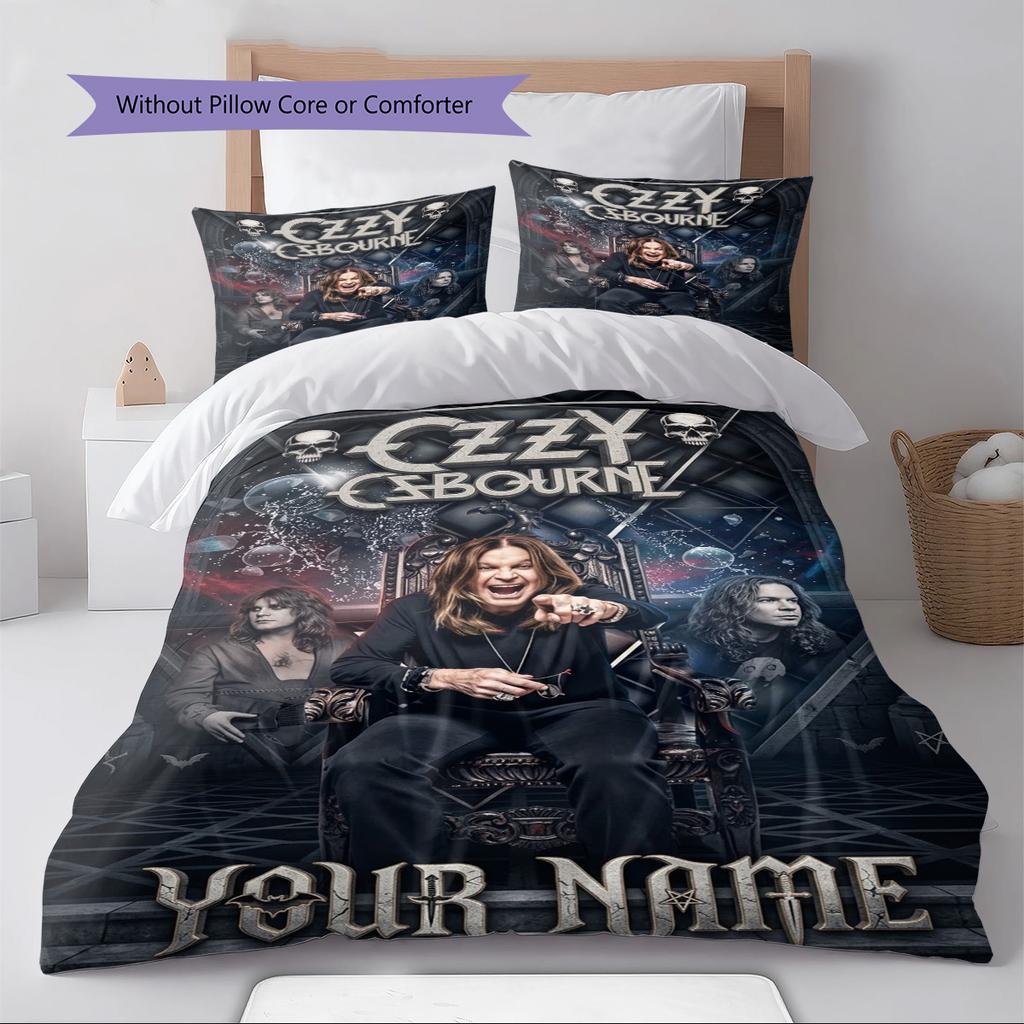Name Custom Ozzy Pattern Bedding Set Quilt Cover Pillowcase Home Decor Gift (1 * Duvet Cover + 2 * Pillowcase, Without Core)