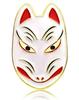 Broche Raposa Don Flyee, Design Japonês, Motivo de Máscara Kabuki, Fecho Borboleta, C0017