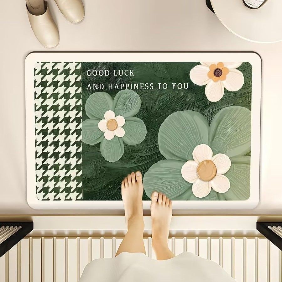 

Диатомовая грязь Абсорбирующий Быстросохнущий Коврик для пола в ванной Туалет Кухня Нескользящий Коврик для ног Туалет Туалет Туалет Ковер 40x60cm