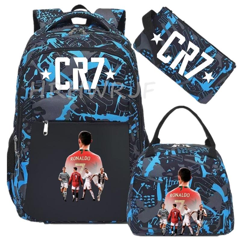 Sports CR7 Camouflage Backpacks With Lunch Bag Men&Women's Casual Canvas School Bags Simple Dual-Shoulder Bag Laptop Travel Bag