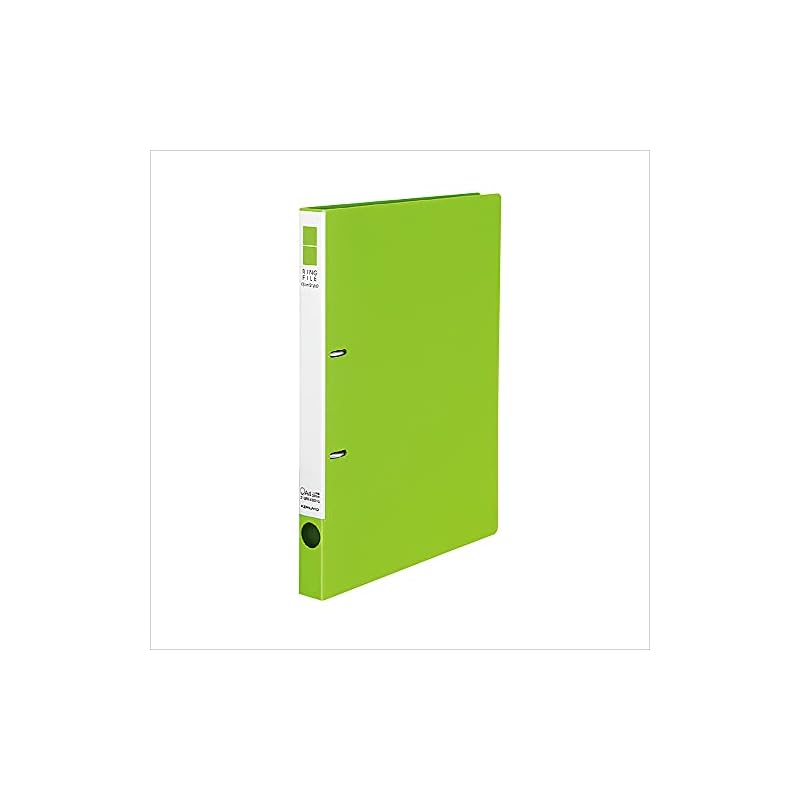 KOKUYO Slim Ring File, 2-Hole, A4, 180-Sheet Capacity, Yellow-Green, Model Number: URF420YG. Dimensions: H307 X W243 X D27mm / 2 Holes, Ring Inner