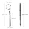 Stainless Retractable Pen with Keychain - Compact Pocket Pen for Everyday Writing and