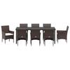 Garden Dining Set with Cushions 9 pcs Brown Poly Rattan