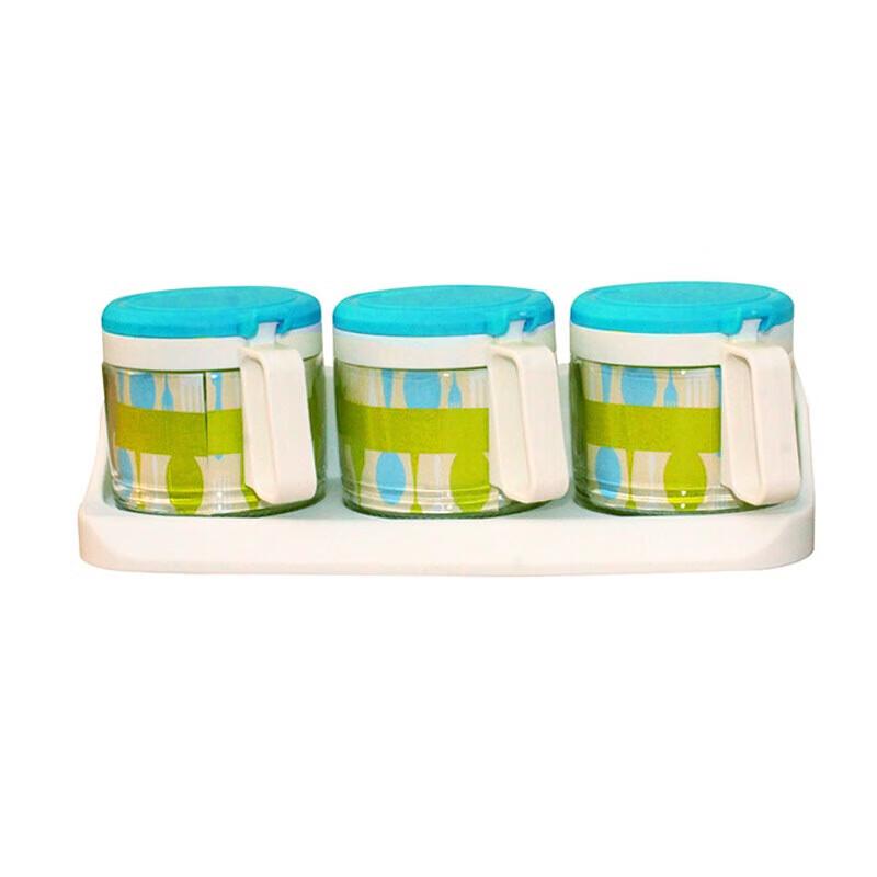 Chahua 3-Piece Round Glass Seasoning Set