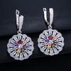E0236 Creative Women'S Earrings, Small Fresh Zircon Flower Earrings Popular Jewelry