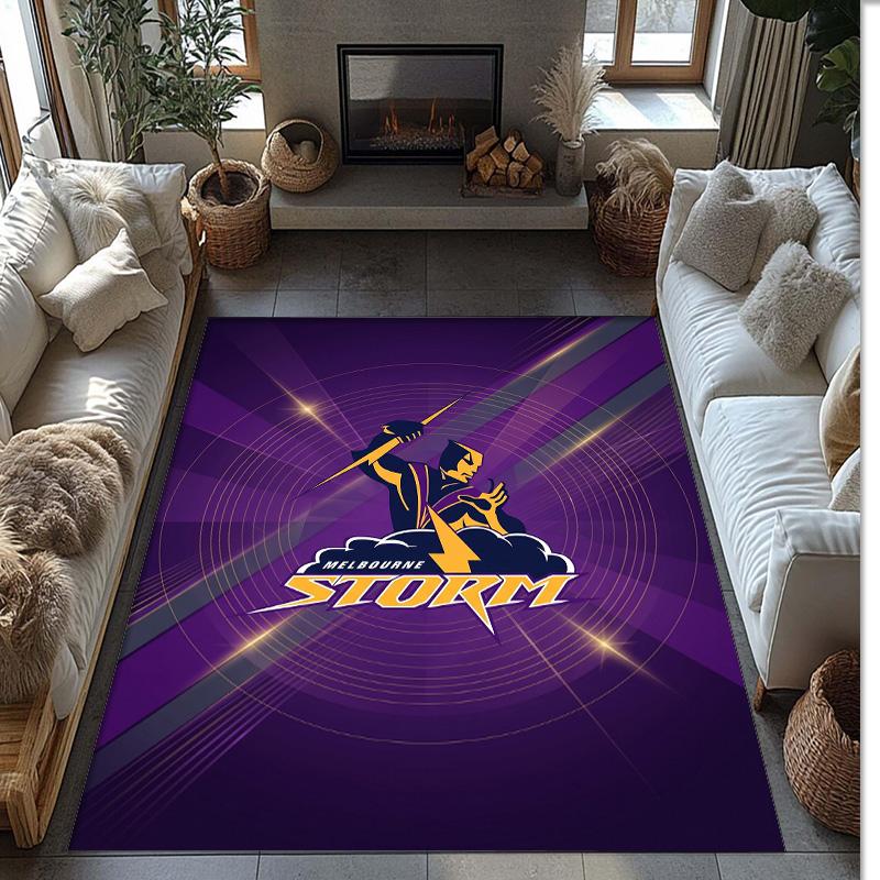 Melbourne Storm Tappeto in Velluto di Cristallo Morbido Anti?Tappetino Antiscivolo Comodo per Casa Soggiorno Camera da Letto Tappeto Decorativo