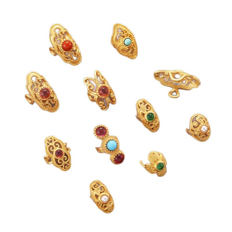Handmade S925 Silver Ruyi Clasp Bracelet with Jade, Corundum Butterfly Clip, and Decorative Ring - Jewelry Accessory P24