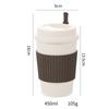 450ML Coffee Cups With Lids Wheat Straw Reusable Portable Coffee Cup Dishwasher Safe Coffee Mug Coffee Tea Travel Cups