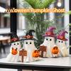 Funny Ghost Gifts for Students Halloween Figurine, Cute Spooky Resin Statue with Trick or Treat Decor Witch Hat Table, Tiered Tray, Kitchen,