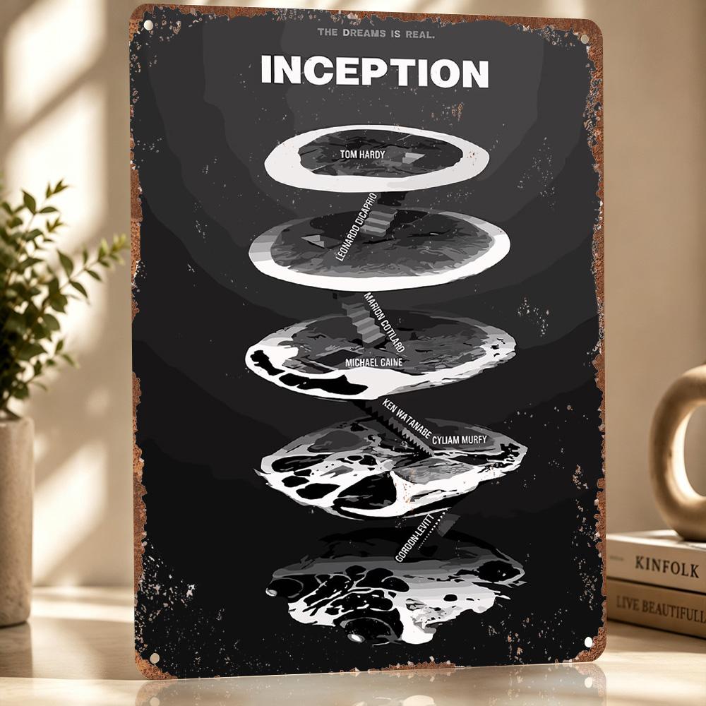 Inception Movie Minimalist Art Metal Poster Perfect Gift for Fans Lovers Personalized Wall Art Metal Sign for Room Accessories