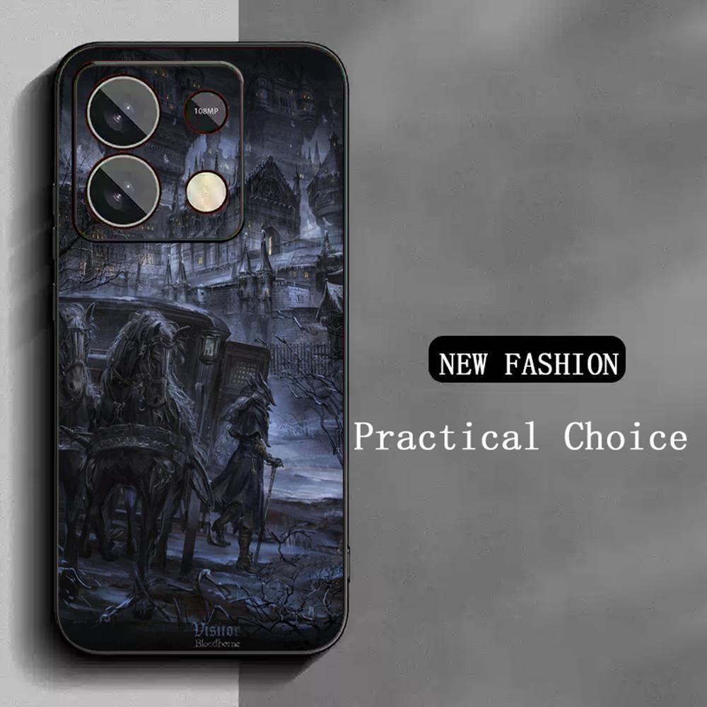 

Hot game Blood borne pattern Phone Case For Redmi Note 14 13 12 11 Pro Plus S 5G 14C A3 Soft Black Phone Cover Redmi Note 12Pro5G