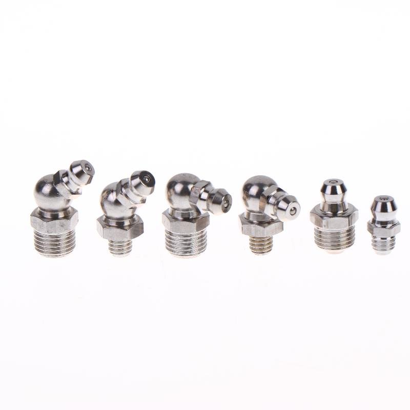 5/10Pcs Ss201 Ss304 Metric External Thread Straight Elbow Type Grease Nipple For Grease Gun Stainless Steel Grease Nipple