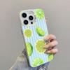 Creative Striped Strawberry Fresh Orange Laser Phone Case For iPhone 17 16 Pro Max 15 14 Pro Max Plus 13 Mini 12 11 Pro Max Case