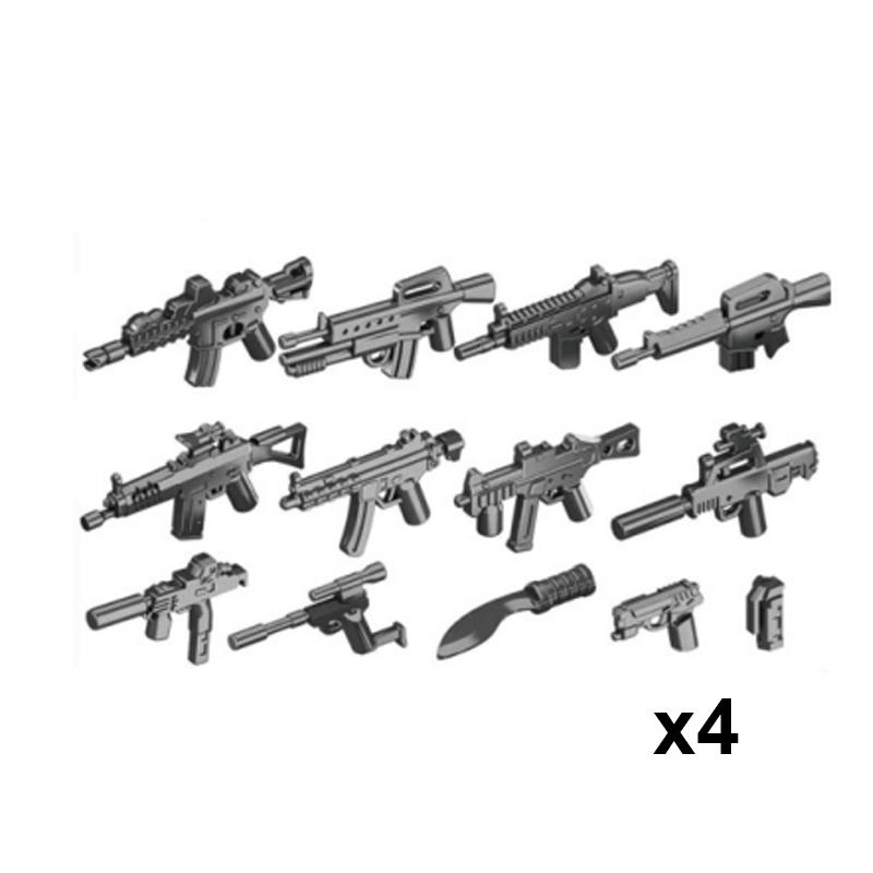 Andra världskriget Militära Vapen Byggklossar Armé Soldater Figurer 98K MG34 MG42 PPSH Vapenbälte Tillbehör Klossar Leksaker För Barn