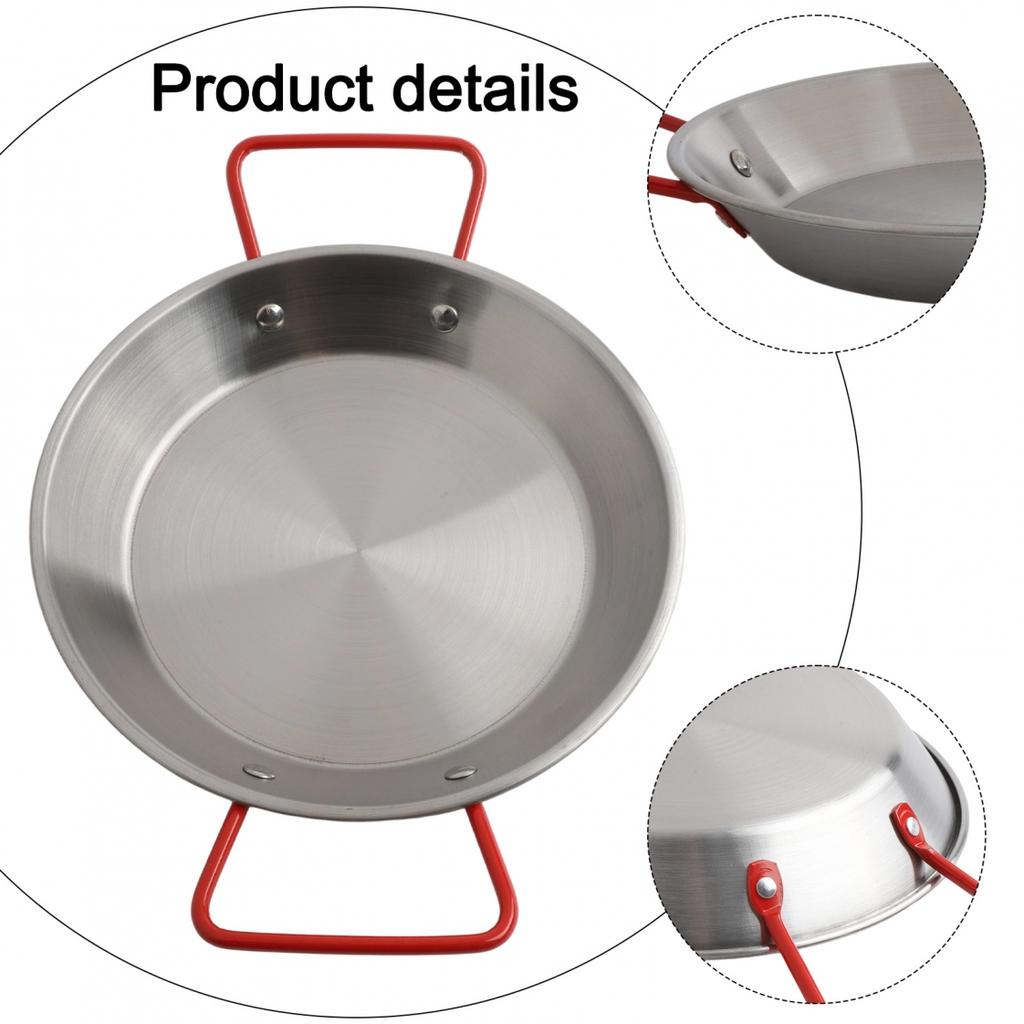 Paella Bowl Serving Plate Stainless Steel Skillet Long-Lasting