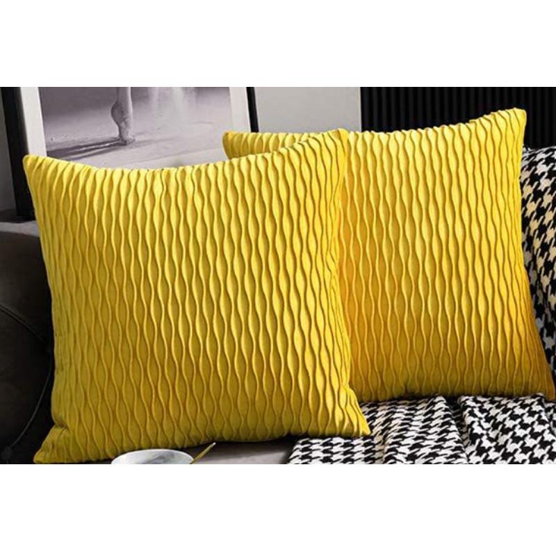 Dekorativní povlaky na polštáře 18 x 18 palců do obývacího pokoje Rozkládací pohovka, měkké pruhované čtvercové pouzdro na polštář Sada 2 kusů