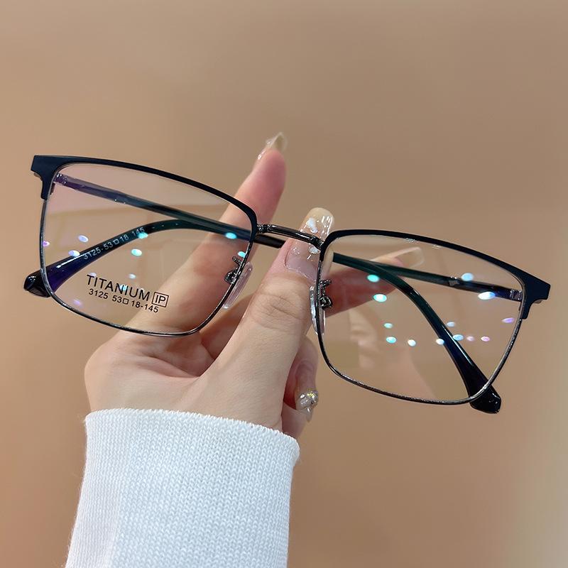 

3125 Мужские корейские полуободковые очки: Трендовая оправа Bad Boy с возможностью установки линз для миопии с защитой от синего света.