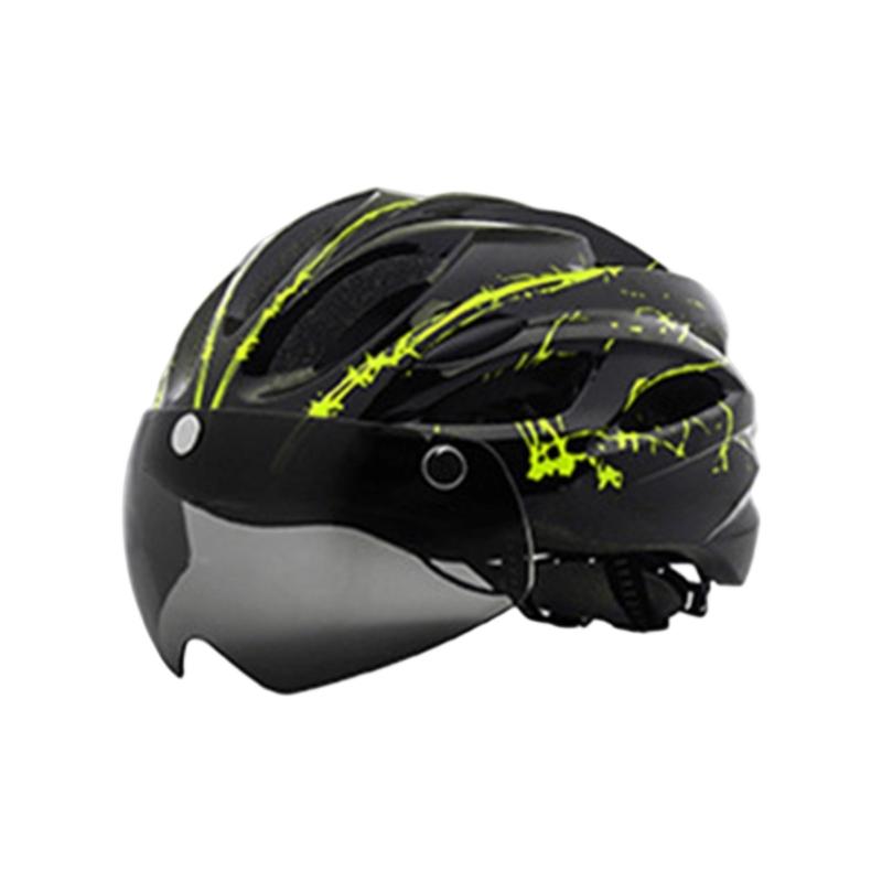 Cycling Helmets Comfortable Lining Bicycles Helmets with LED Light & Goggles Bike Helmets Safety Cap for Women and Men