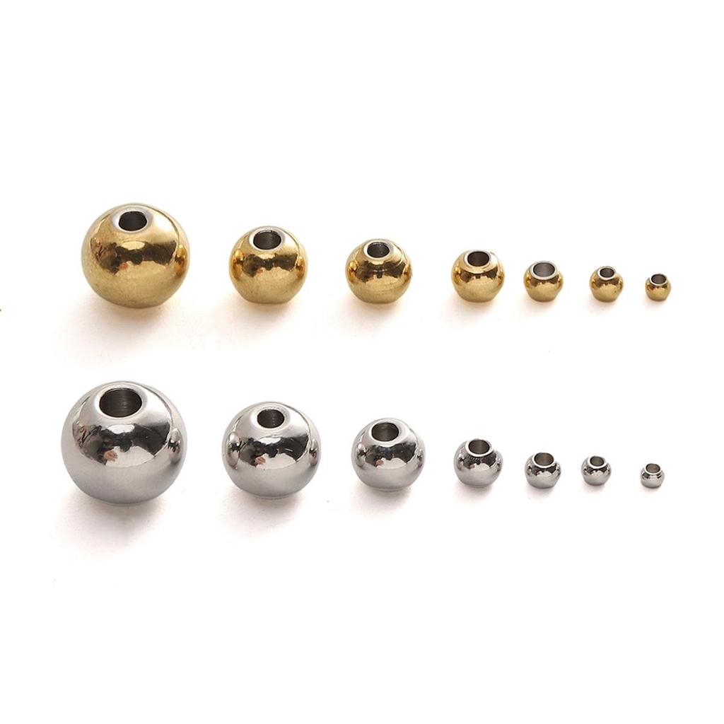 Stainless Steel Smooth Round Spacer Beads for Handmade DIY Bracelets & Necklaces