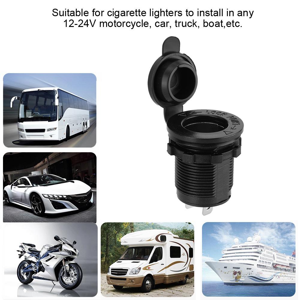 12V 24V ABS Car Motorcycle Cigarette Lighter Power Plug Socket with Waterproof Cover